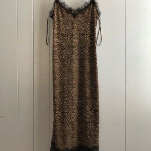 Michael Kors Animal Print Lace Sexy Slip Dress